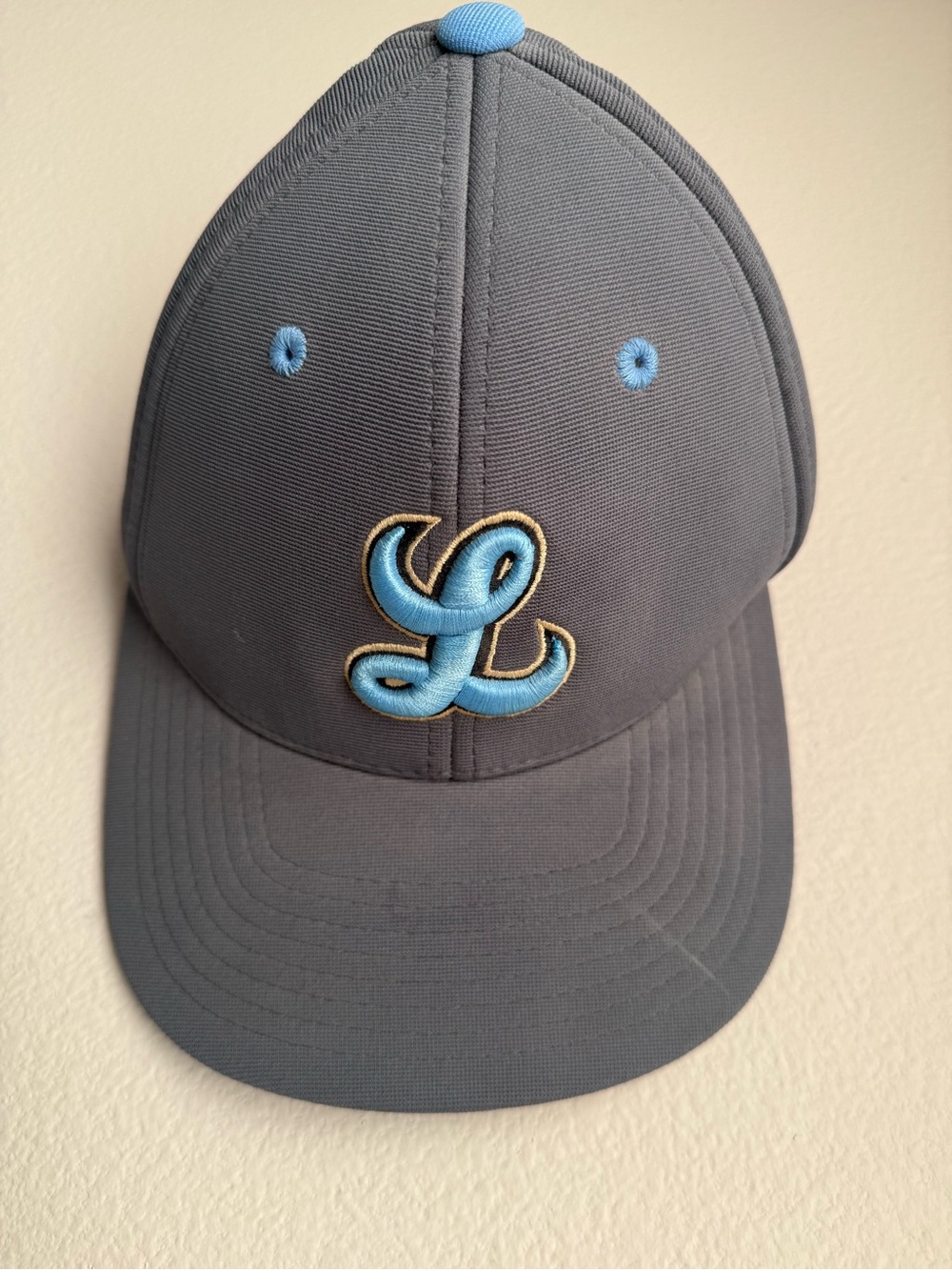 Lakeridge Gray Baseball Cap with Light Blue 'L' Logo